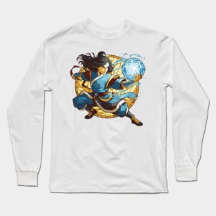 katara water tribe in battle position Long Sleeve T-Shirt